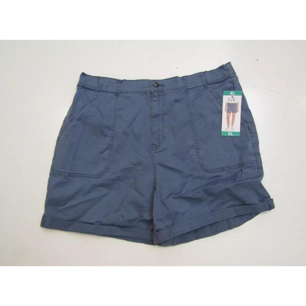 GLORIA VANDERBILT Blue Roll Cuff Shorts Sz XL X-Large Womens. AD5